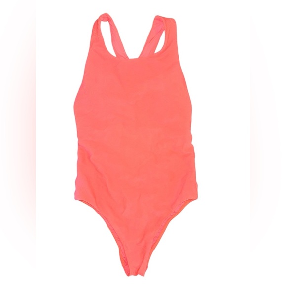 Seafolly High Neck One Piece Swimsuit with Low Open Back, Capri Sea Melon - Picture 3 of 6